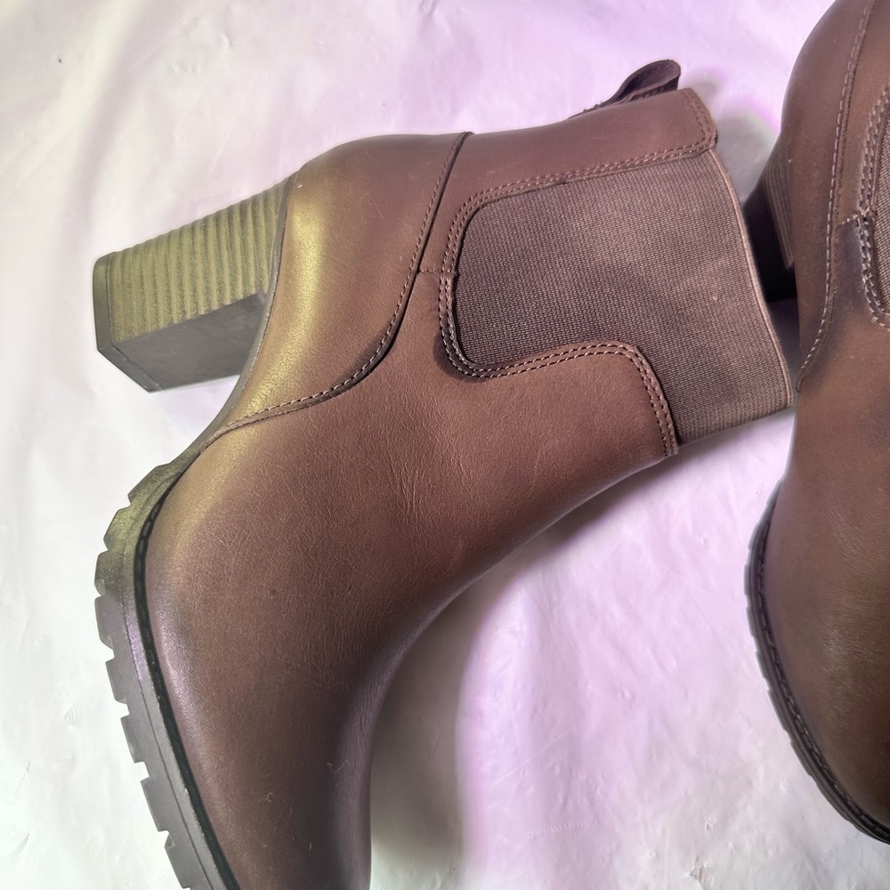 Clarks Dark Brown Heeled Boots - Picture 7 of 10
